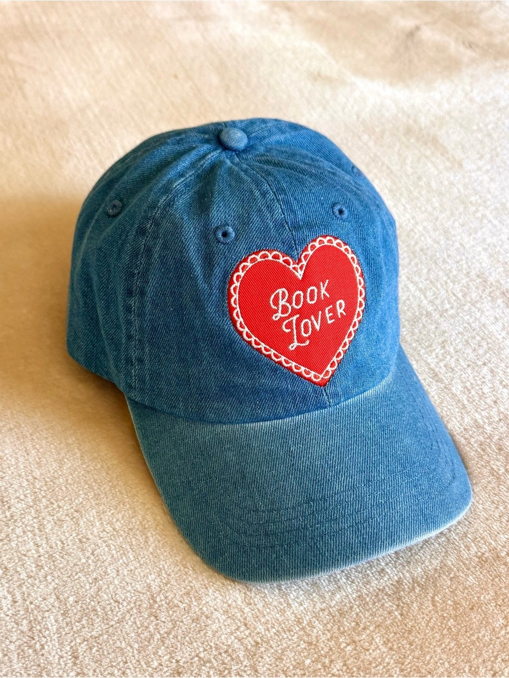 Barnes & Noble Denim “Book Lover” Heart Baseball Hat